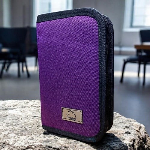 Hedgebag Cover Kalem Kutu Bölmeli Lastikli Fermuarlı Mor