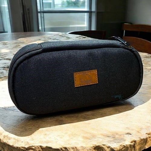 Hedgebag Oval Kalem Kutu Lastikli Fermuarlı Siyah