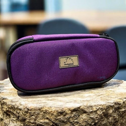 Hedgebag Oval Kalem Kutu Lastikli Fermuarlı Mor