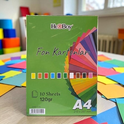 Herboy Fon Kartonu A4 Karışık Renk 10 Lu Paket