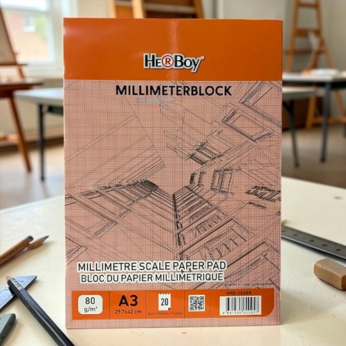 Herboy Milimetrik A3 20 Yaprak Blok 80 Gr Kırmızı
