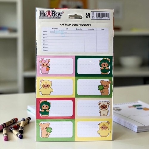 Herboy Okul Etiketi Haftalık Ders Programı 3 Yaprak Hrb-3596