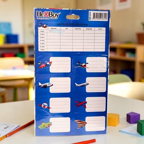 Herboy Okul Etiketi Haftalık Ders Programı 3 Yaprak Hrb-3634