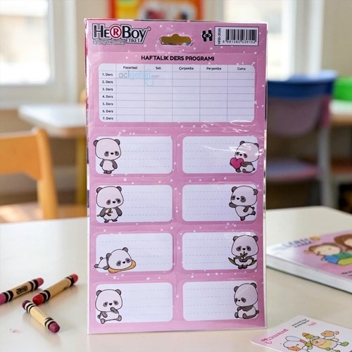 Herboy Okul Etiketi Haftalık Ders Programı 3 Yaprak Hrb-3595
