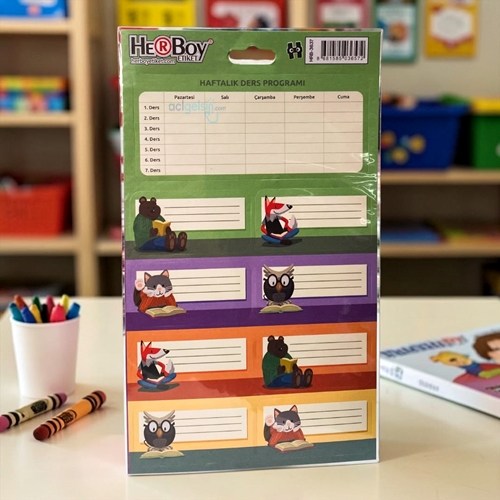 Herboy Okul Etiketi Haftalık Ders Programı 3 Yaprak Hrb-3637