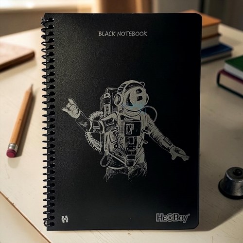 Herboy Sipiralli Pp Kapak A5 Siyah Defter 50 Sayfa