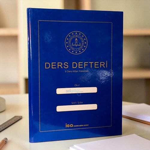 İea 10 Ders Günlük Yoklamalı Kuşe Mavi Sınıf Defteri