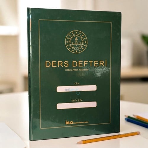 İea 8 Ders Alttan Yoklamalı Kuşe Yeşil Sınıf Defteri