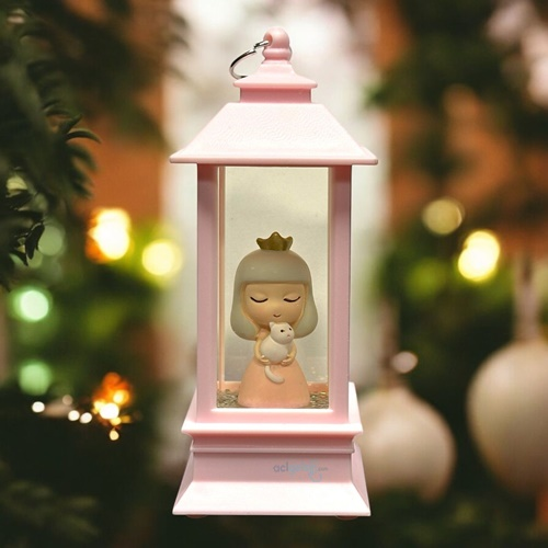 Işıklı Kule Kar Küresi Pink Princess