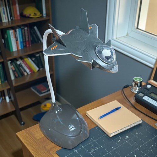 Jet Uçak Figürlü Masa Lambası Koyu Yeşil
