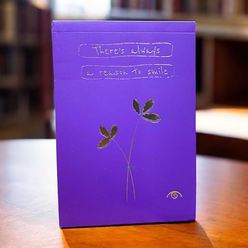 Kalipso Altın Çiçekli Mor Bloknot Çizgili