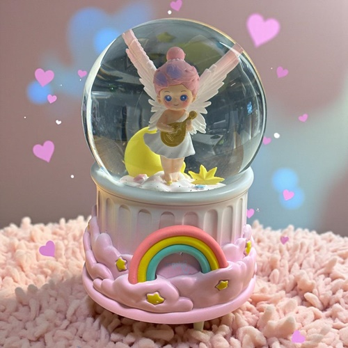 Kar Küresi Angel 100 Mm Püskürtmeli Işıklı Müzikli
