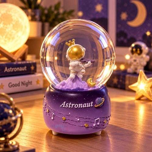 Kar Küresi Astronot 80 Mm Işıklı