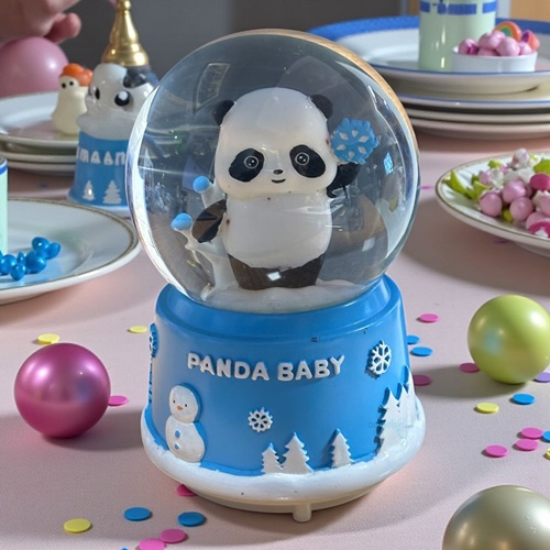 Kar Küresi Baby Panda 80 Mm Işıklı Müzikli