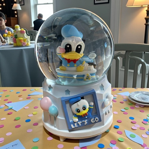 Kar Küresi Donald Duck 100 Mm Püskürtmeli Işıklı Müzikli