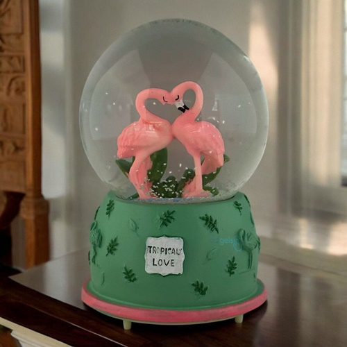 Kar Küresi Flamingo 80 Mm Işıklı Müzikli