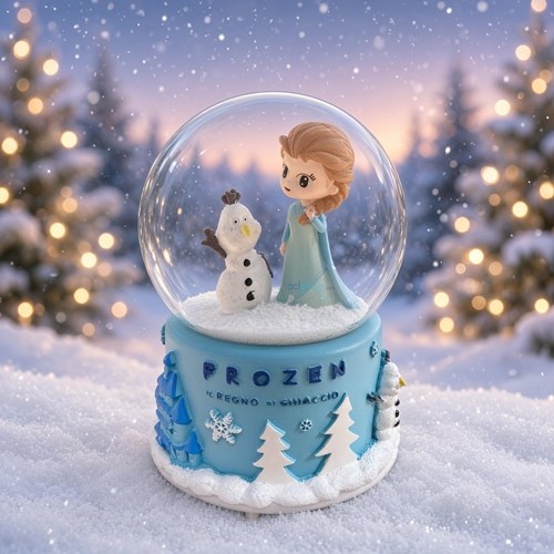 Kar Küresi Frozen 100 Mm Püskürtmeli Işıklı Müzikli