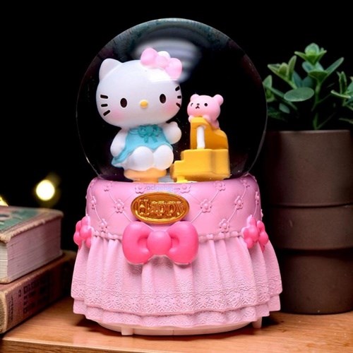 Kar Küresi Hello Kitty 100 Mm Püskürtmeli Işıklı Müzikli