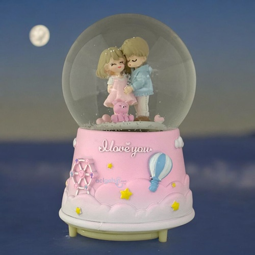 Kar Küresi Love You 100 Mm Püskürtmeli ,ışıklı ,müzikli