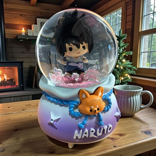Kar Küresi Naruto Sasuke 100 Mm Püskürtmeli Işıklı Müzikli