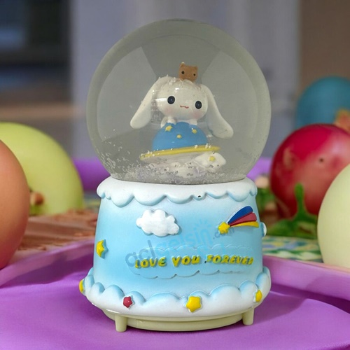 Kar Küresi Sanrio Cinnamoroll 100 Mm Püskürtmeli ,ışıklı , Müzikli