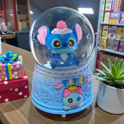 Kar Küresi Stitch 80 Mm Işıklı Müzikli