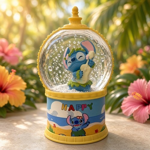 Kar Küresi Stitch Happy 100 Ml Püskürtmeli Işıklı Müzikli