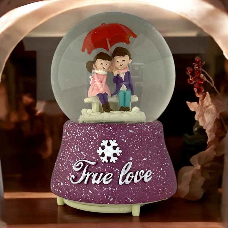 Kar Küresi True Love 100 Mm Püskürtmeli Işıklı Müzikli