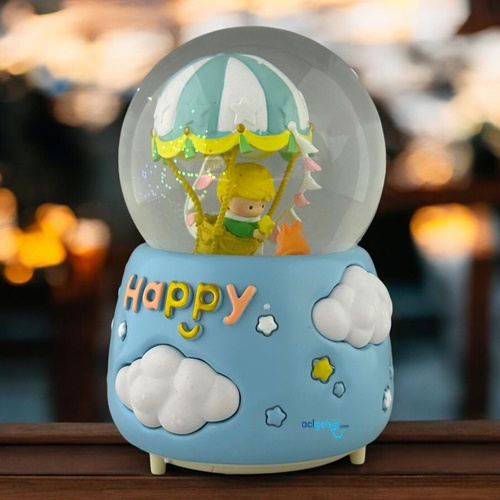 Kar Küresi Uçan Balon 100 Mm Püskürtmeli Işıklı Müzikli