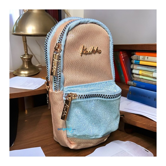 Kaukko Amazing Junıor Bag Kalem Çantası (simli-somon) K2505
