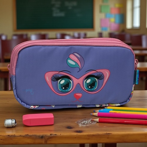 Kaukko Kids 3 Bölmeli Kalem Çantası (toys Cat)