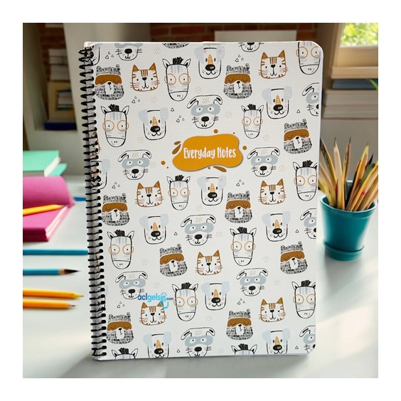 Keskin Color Animal Friendsspralli Defter A4 80 Yaprak Çizgili