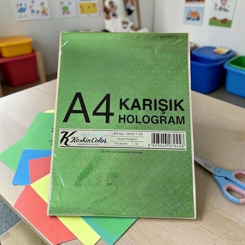 Keskin Hologramli Elişi Kağıdı 10 Karışık Renkli