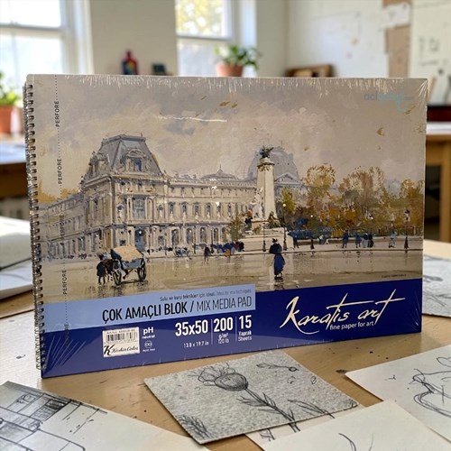 Keskin Karatis 200 Gr 35x50 15 Yp Spiralli Resim Blok