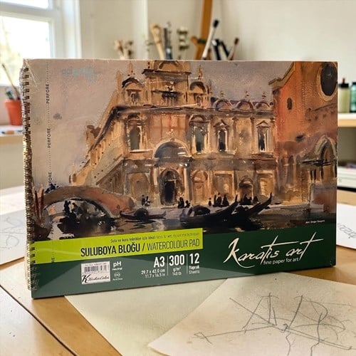 Keskin Karatis Art 300gr A3 12 Yp Spiralli Suluboya Blok