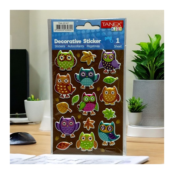 Kids Happy 3d Stickers Baykuşlar Serisi Etiket 25167