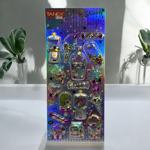 Kids Happy 3d Stickers Parlak Simli-5 Serisi Etiket 26055