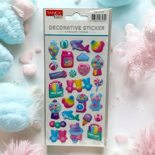 Kids Happy 3d Stickers Puffy Renkli Şişkin Serisi 27115