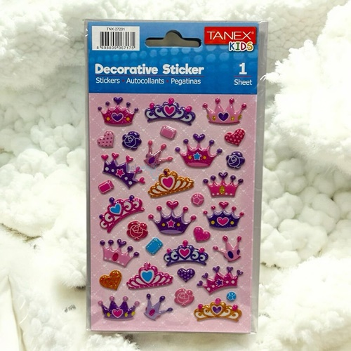 Kids Happy 3d Stickers Puffy Renkli Taç Serisi 27201