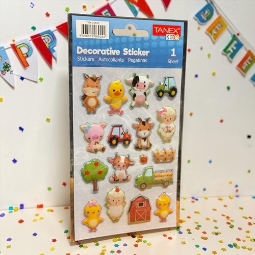 Kids Happy 3d Stickers Sevimli Canlılar Serisi Etiket 25826