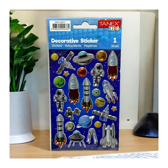 Kids Happy 3d Stickers Space Serisi Etiket 25071