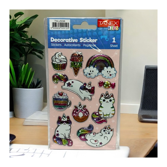 Kids Happy 3d Stickers Unıcorn Kedi Serisi 25098