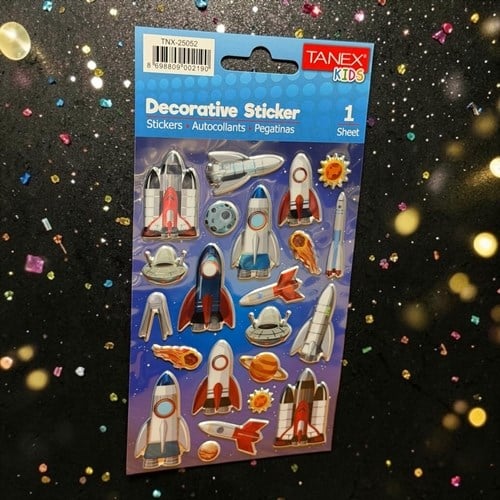 Kids Happy 3d Stickers Uzay Roketi Serisi Etiket 25052