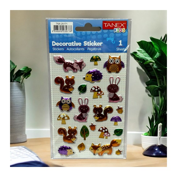 Kids Happy Stickers Kabartma Animal Serisi 25171