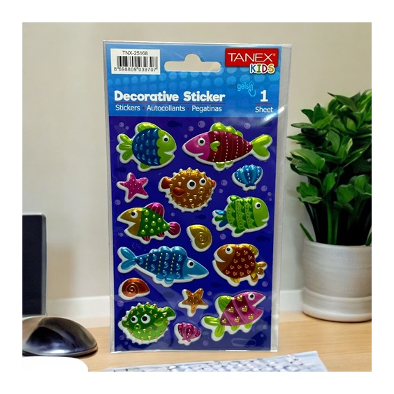 Kids Happy Stickers Kabartma Balık Serisi 251668