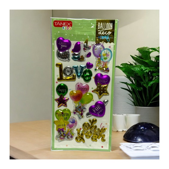 Kids Happy Stickers Kabartma Balon Serisi 26009