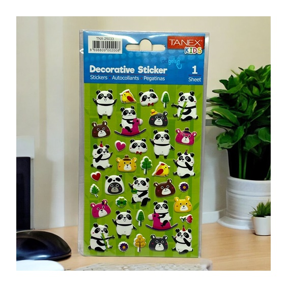 Kids Happy Stickers Kabartma Panda Serisi 25033