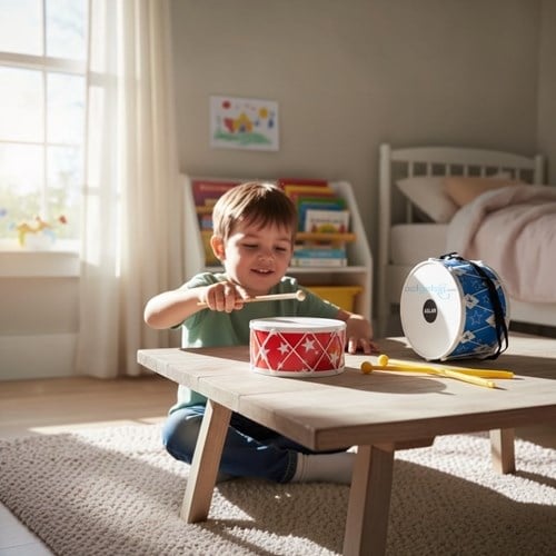Küçük Boy 2 Tokmaklı Davul Oyuncak 16cm