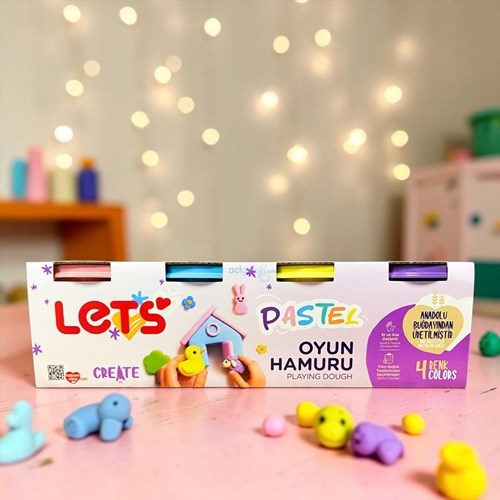 Lets 4 Renk Pastel Oyun Hamuru 440 Gr