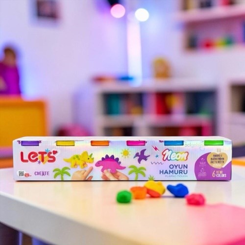 Lets 6 Renk Neon Oyun Hamuru 660 Gr